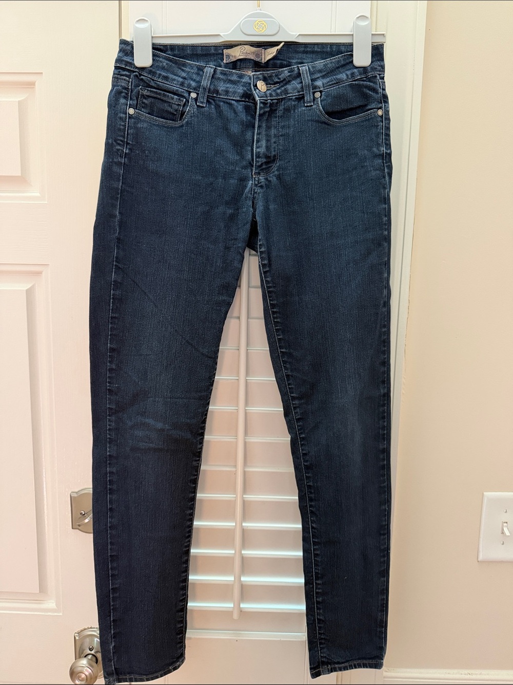 PAIGE Men's Skinny Jeans in Dark Blue Wash